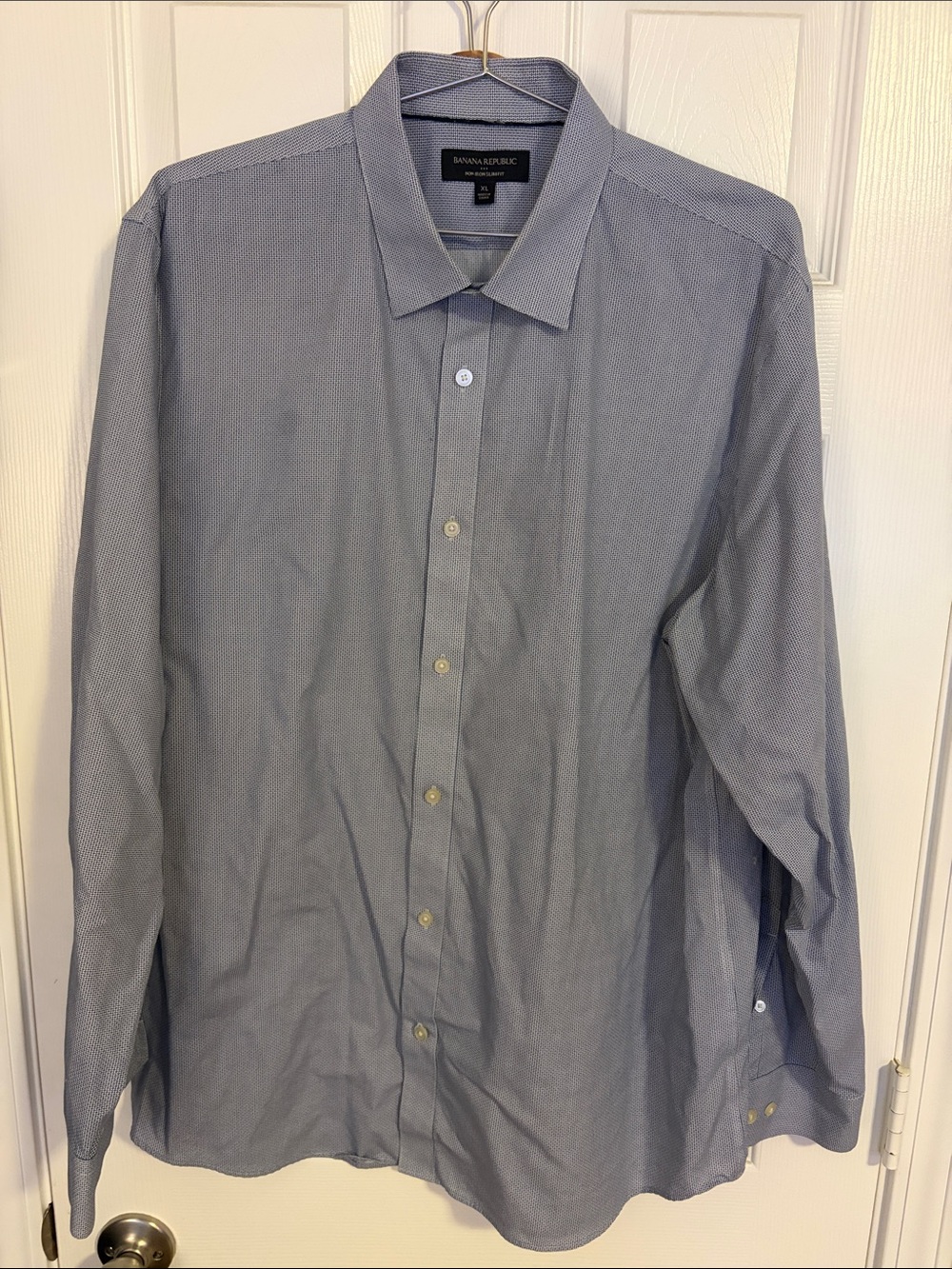 Banana Republic Men's Blue Micro-Pattern Dress Shirt (small spot price drop)